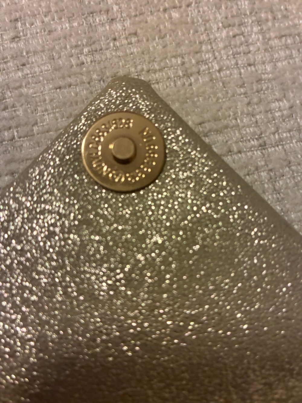 Gold Metallic Envelope Clutch with Chain Strap - Picture 9 of 14